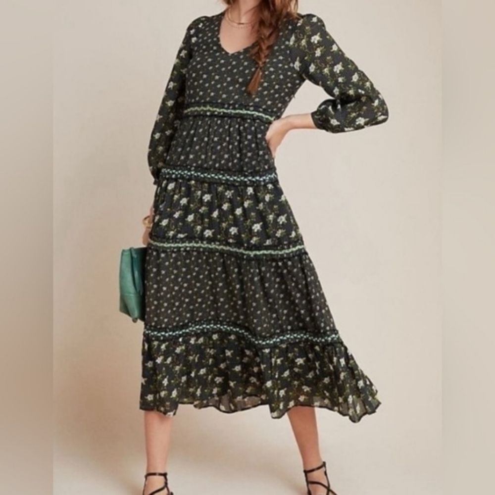 Anthropologie Midi Dress, Sz 10 P, Great Condition
